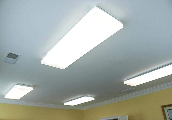 FAITHSAIL 4FT LED Wraparound Light 60W LED Office Lights, 7200lm, 4000K Neutral White, 4 Foot Flush Mount Wrap Shop Puff Ceiling Lighting Fixture for Garage Workshop, Fluorescent Light Replacement
