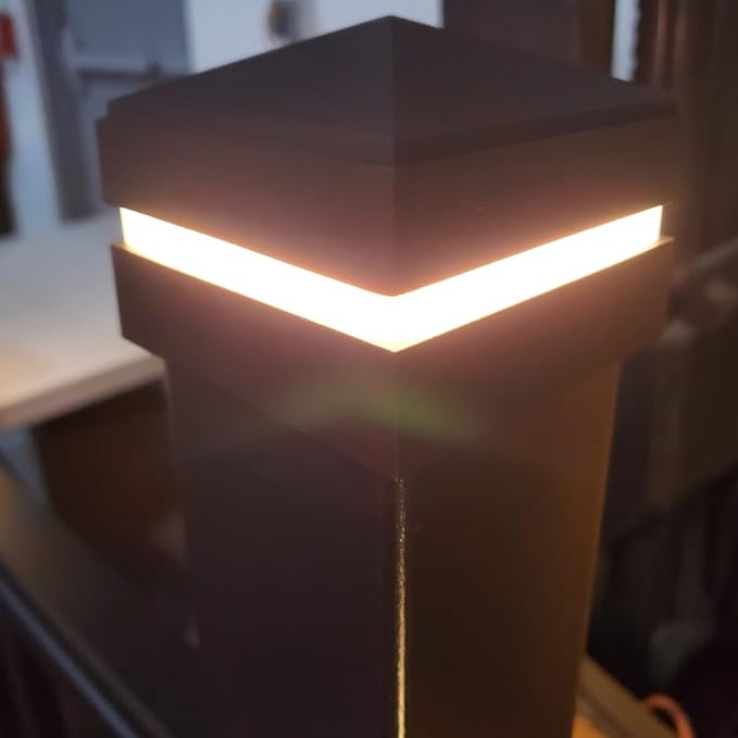 Tru-Scapes® 3” Aluminum LED Low Voltage Deck & Fence Post Cap Light (Black) (NOT Solar) Fits RDI & Westbury Posts (3" x 3")