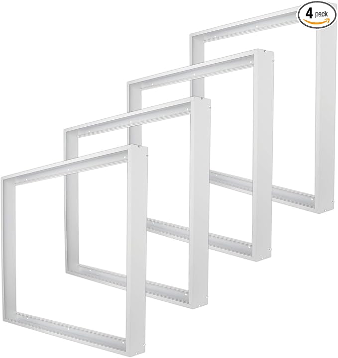 MW 4-Pack 2x2 Surface Mount Kit for LED Flat Panel Light-Aluminum Ceiling Frame for 24" x 24" x 3.13" , Good for Edge-Lit and Back Lit Panel