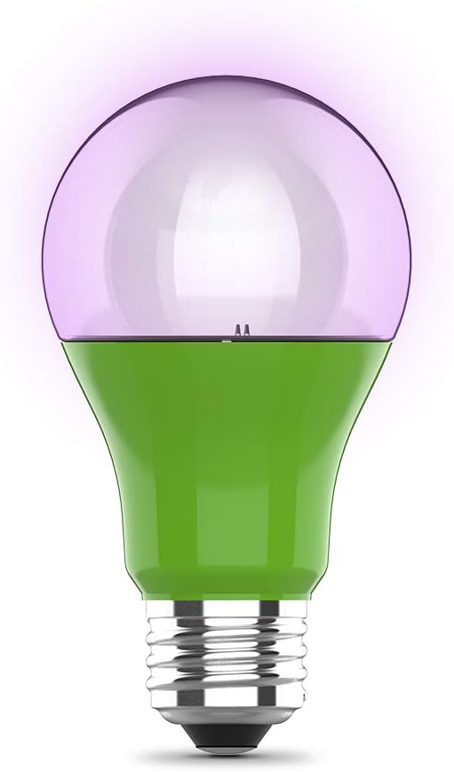 Feit Electric A19/GROW/LEDG2/BX Full Spectrum Led 60W Equivalent A19 Non-Dimmable Hydro Grow Light Bulb, Green