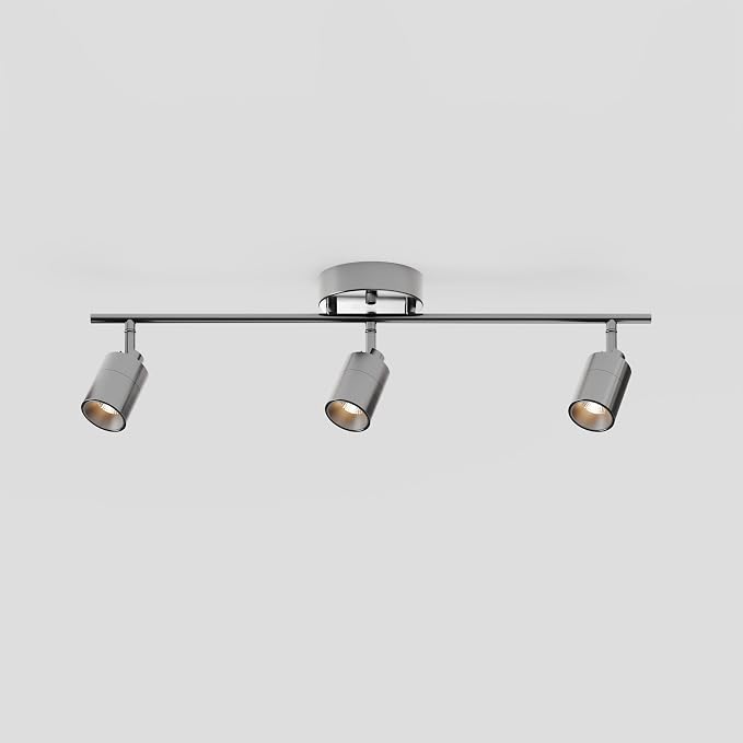 Shura Brushed Nickel 3-Light Track Light with Rotatable Heads, Integrated LED Bulbs, 2 ft. Track Lighting Kit, 3000k, 1470 Lumens