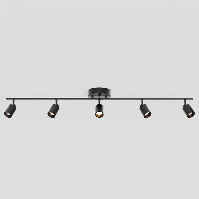 Shura Bronze 5-Light Track Light with Rotatable Heads, Integrated LED Bulbs, 4 ft. Track Lighting Kit, 3000k, 2450 Lumens