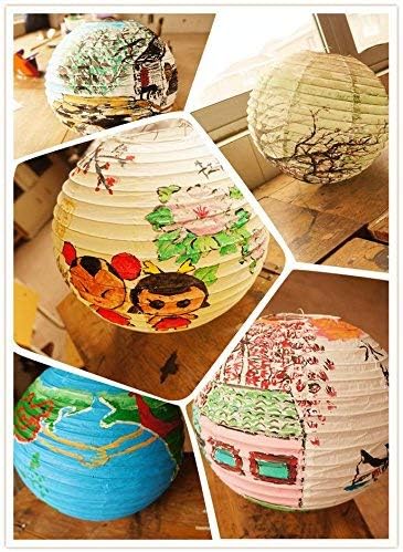 12Pcs 6,8,10,12 Inch Mixed Sizes White Paper Lanterns Decorative Chinese, Japanese Hanging Round Paper Lanterns Lamp for Birthday, Wedding, Christmas, Bridal, Home Decor, Party Decoration
