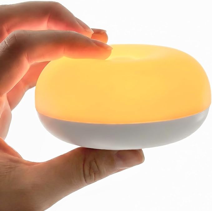 Baby Night Light, 0 Blue-Light Nursery Egg Light for Breastfeeding, Flip Design, Soft BPA Free, 3 Colors & Dimming, Rechargeable Portable Touch Nightlight for Kids Toddler