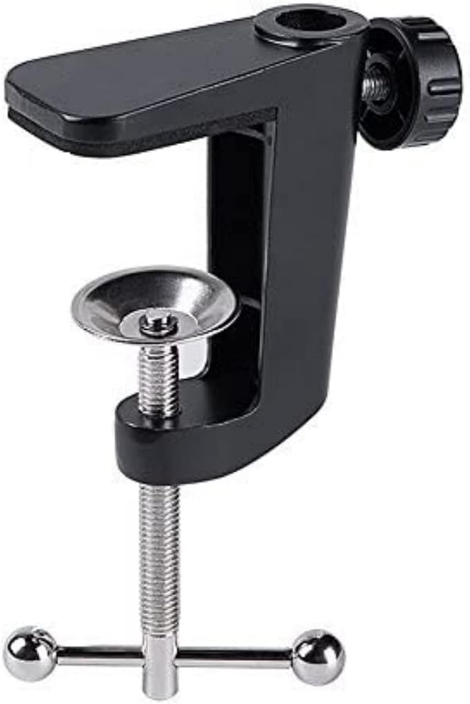 Replacement Aluminum Alloy Universal Bracket Adjustable C-Clamp Desk Light Mounting Bracket Cantilever Bracket for Microphone Arm and Desktop Table Lamp