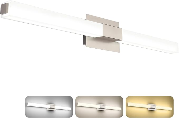 ZUZITO 40in LED Vanity Lights Brushed Nickel Modern Bathroom Lighting Fixtures Over Mirror, 3CCT Dimmable Bath Wall Lighting 3000K/4500K/6000K Adjustable