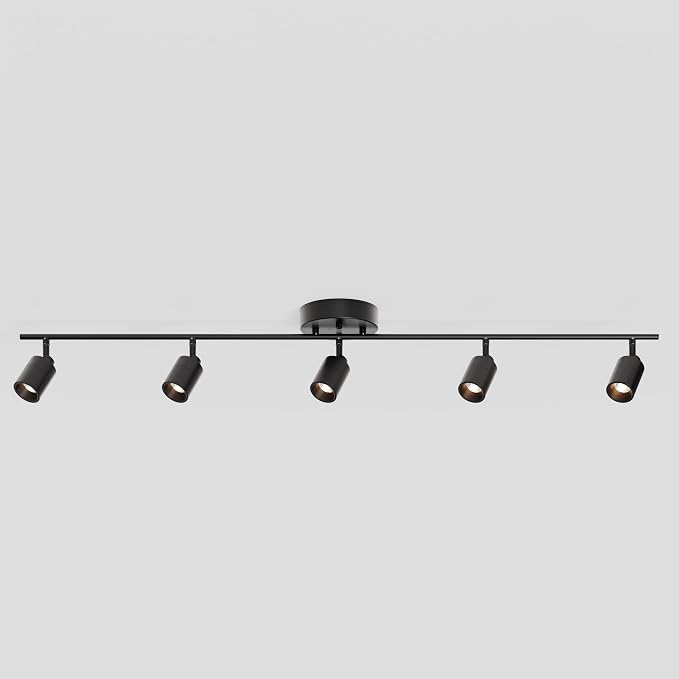 Shura Bronze 5-Light Track Light with Rotatable Heads, Integrated LED Bulbs, 4 ft. Track Lighting Kit, 3000k, 2450 Lumens