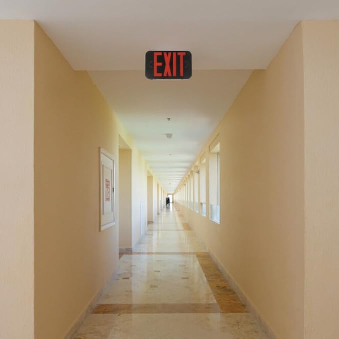 Lithonia Lighting EXRG B EL M6 LED Exit Sign with Switchable Red and Green Letters, California Certified, Nickel Metal Hydride Battery, Black