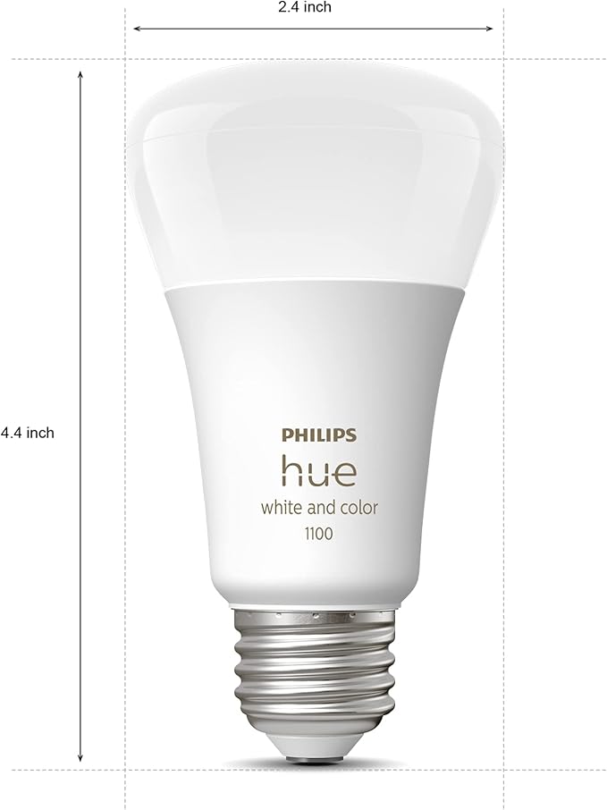 Philips Hue Smart 75W A19 LED Bulb - White and Color Ambiance Color-Changing Light - 2 Pack - 1100LM - E26 - Indoor - Control with Hue App - Compatible with Alexa, Google Assistant and Apple Homekit