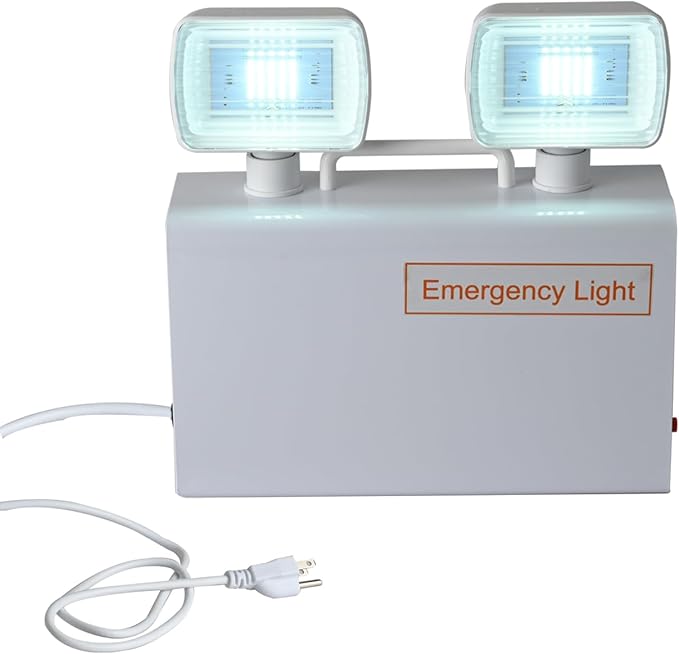 Emergency Light, 500lm 4Hours Battery Powered LED Backup Light Commercial Exit Fixtures for Business Home Office Night Power Failure Outage with Plug in Cord AC85-277V