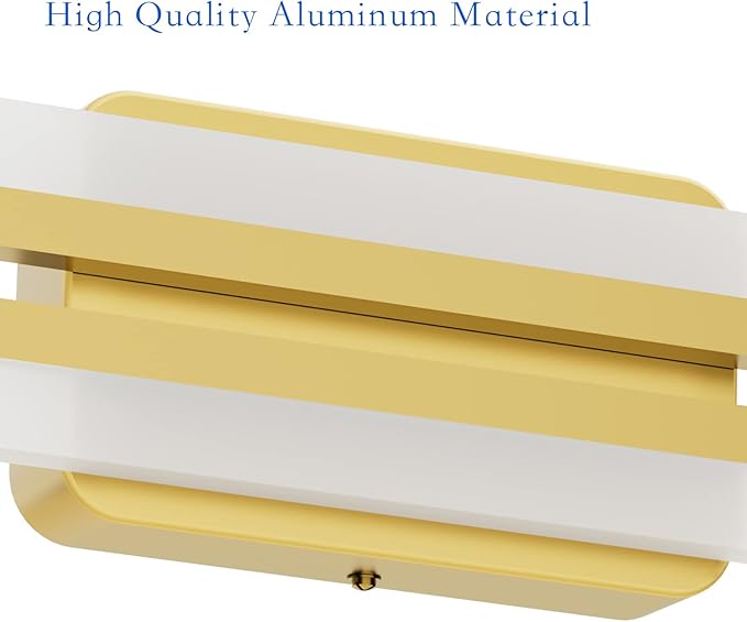 Ralbay 40" Modern LED Gold Vanity Lights 40W Frosted Aluminum Gold Bathroom Vanity Light Fixtures Over Long Mirror Modern Gold Bath Lighting 6000K White Light