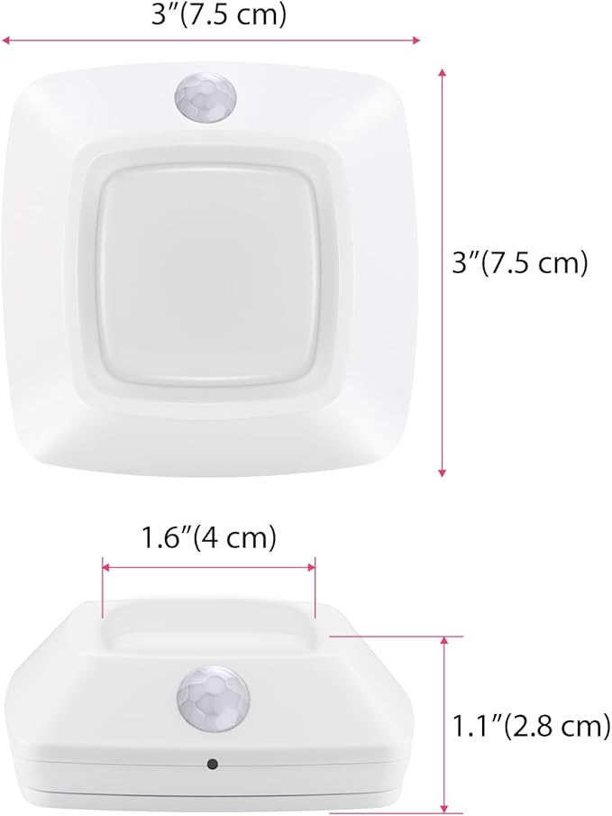 BIGMONAT Motion Sensor Tap Light,Battery Operated Push Lighting, Wireless Puck Lights, Stick-Anywhere Under Cabinet Counter Lights,Easy to Install for Stair/Kitchen/Hallway（White, 3Pack ）