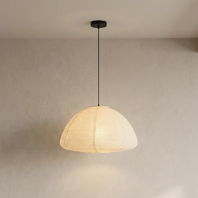 Nogy Rice Paper Lantern Lamp • Paper Lantern with Light - Ambient Lighting with Rice Paper Lamp Shade, Perfect for Home Decor, Easy Installation (Hardwired)