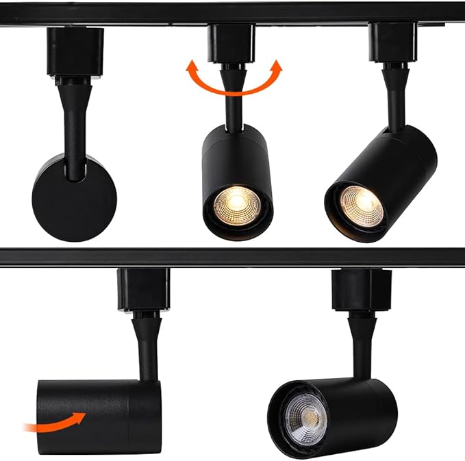 10W Track Lighting Heads,Dimmable H Track Light Heads,Warm White 2700K,Halo Track Light GU10 Bulb for Accent Retail Artwork, Kitchen 120V 36° Angle Halo Type(10 Pack) (2700K(Warm White) Black)