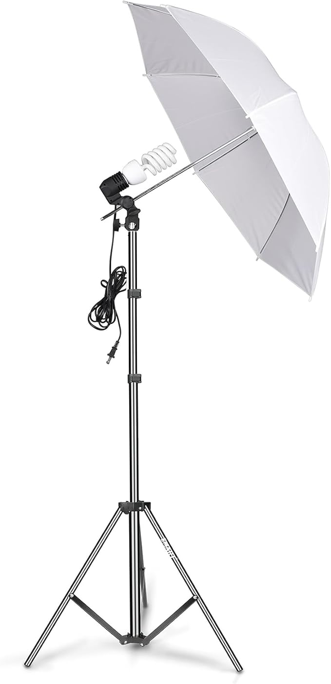 EMART Photography Umbrella Lighting Kit, 200W 5500K Photo Portrait Continuous Reflector Lights for Camera Video Studio Shooting Daylight (1 Pack)