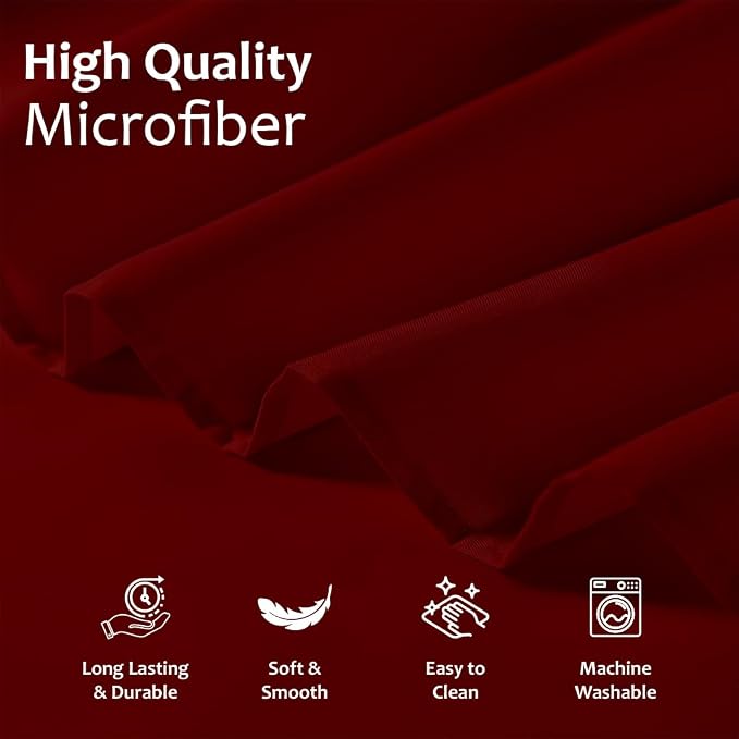 Shreem Linen Ruffled Bed Skirt with Split Corners, Gathered Style, 100% Microfiber, 16-Inch Drop, Dust Ruffle Bedskirt with Platform, Twin, Burgundy
