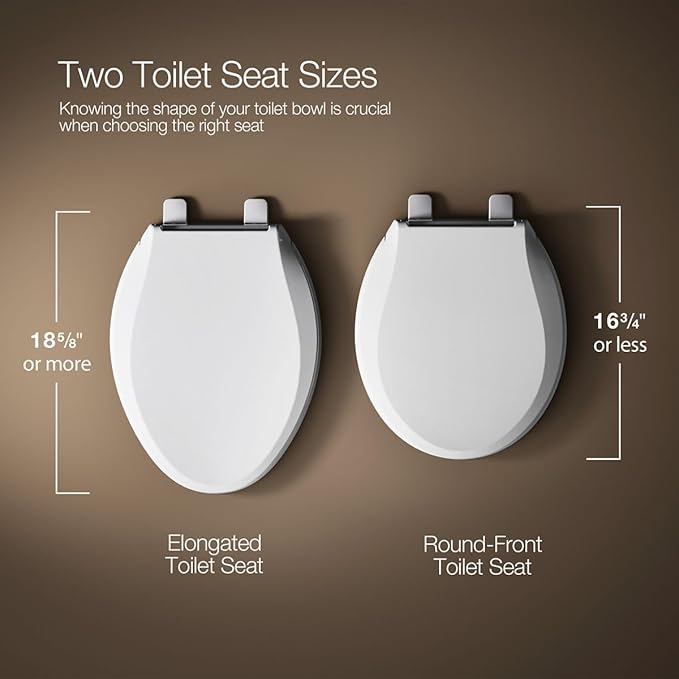 KOHLER 78059-RL-0 Rutledge Nightlight ReadyLatch Slow Close Toilet Seat, Round-Front, Quiet-Close Lid and Seat, Grip-Tight Bumpers, White