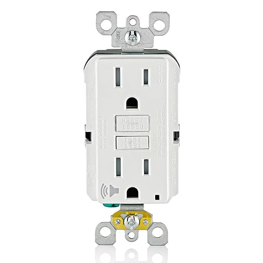 Leviton GFCI Outlet with Audible Alarm, 15 Amp, Self Test, Tamper-Resistant with LED Indicator Light, Great for Refrigerators in Garages, GFTA1-W, White