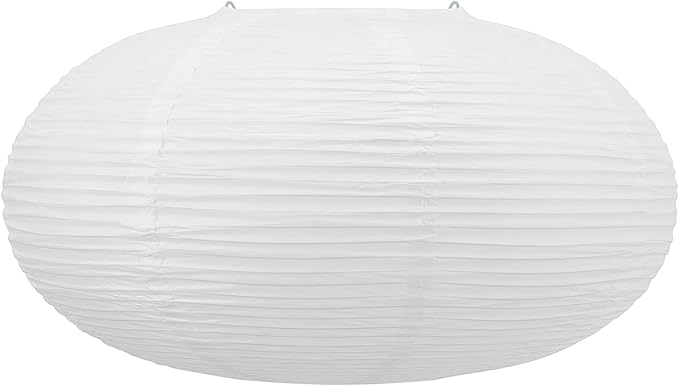 White Oval Paper Lanterns, 16.54" Large Hanging Paper Lantern Shade, 1 Pack | Chinese/Japanese Paper Pendant Lampshade, Handmade, for Party Decoration, Wedding, Home Decor Ceiling Lamp shade