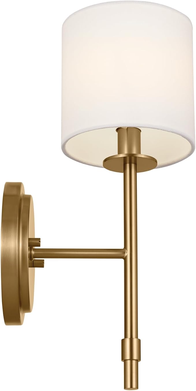 Kichler Wall Sconce 1Lt, Brushed Natural Brass