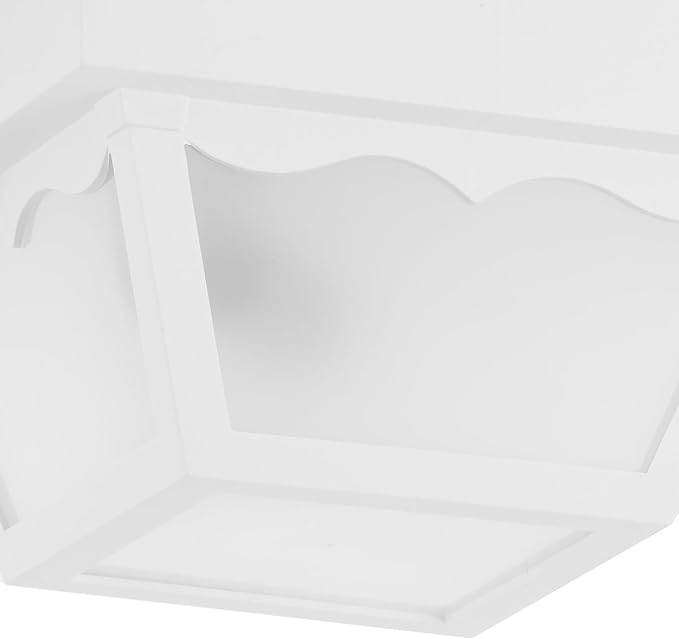 Progress Lighting 1-Light Indoor and Outdoor Flush Mount Ceiling Light, Interior and Exterior Ceiling-Mount Light Fixture for Porch Light, Patios, Garages, Hallways, Non-Metal, 8-1/4" by 4-3/4", White