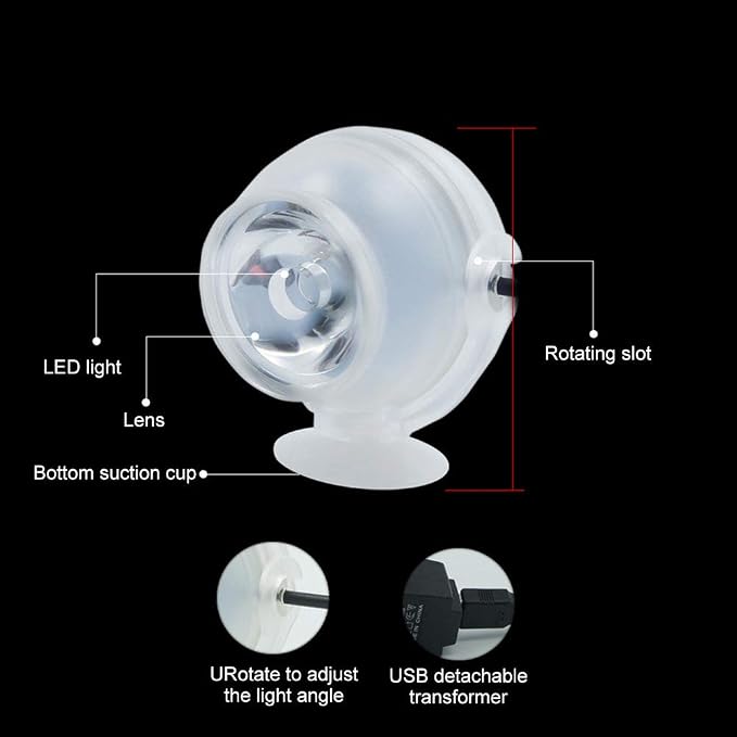 GLOGLOW Aquarium LED Light Submersible Color Changing Fish Tank Light | USB Night Spot Lamp for Freshwater Saltwater Tanks Reef Decoration