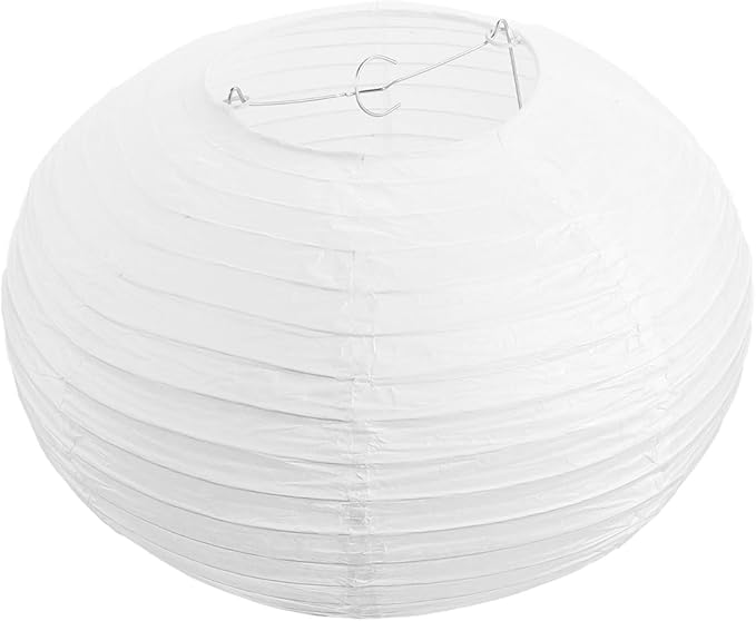 DOITOOL Round White Paper Lanterns 12 inch, Decorative Chinese/Japanese Hanging Round Paper Lanterns Lamp Japanese Lampshade for Wedding, Anniversary, Bridal, Birthday, Home Decor, Party Decoration