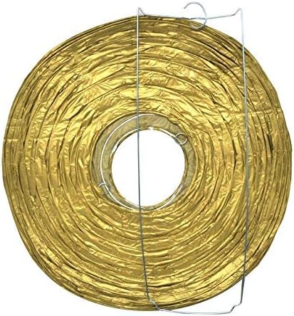 Mudra Crafts Black Gold Paper Lanterns Wedding Party Decorations - 12 in 10 Round Hanging Ceiling Lanterns, 10 Pack, Decorative Lamp Shades