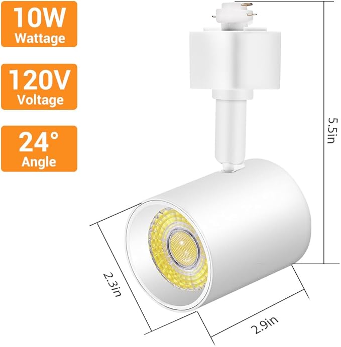 VANoopee 16-Pack 5-Color LED Track Lighting Heads H Type Track Light Heads Dimmable, 2000K 3000K 4000K 5000K 6000K Adjustable, Flicker Free CRI90+ 24° 10W 800lm, White