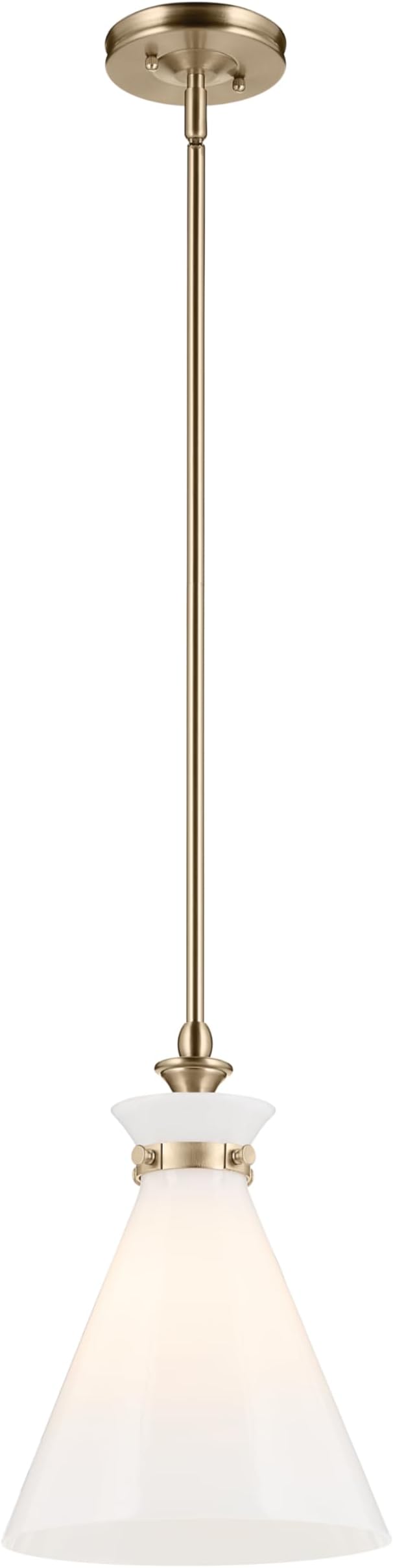 Kichler Laria Pendant Light, Opal Glass, Champagne Bronze | Updated traditional pendant light with opal glass (14.5" x 10.5"), 52774CPZ