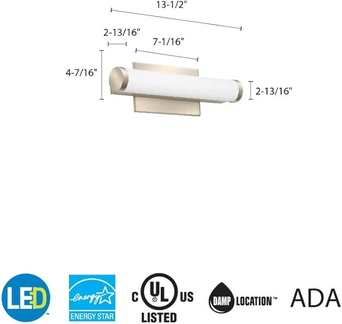 Lithonia Lighting FMVCCLS 12IN MVOLT 30K35K40K 90CRI BN M6 Vanity Fixture, 12-Inch, Brushed Nickel