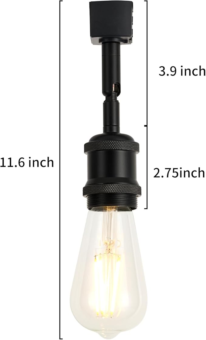H Type Track Lighting Head to E26 Track Light Heads Modern Pendant Track Lighting Fixtures Ceiling for Kitchen, H Track Lighting Rail System Compatible, 4 Pack (No Bulbs)