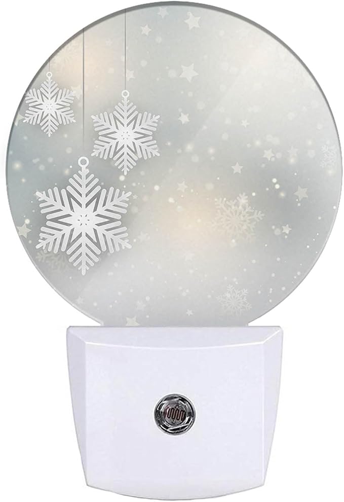 EKOBLA Snowflake Night Light, Christmas Star and Winter Pattern Night Lights Plug Into Wall, 0.5W Sleep Friendly for Xmas Gift