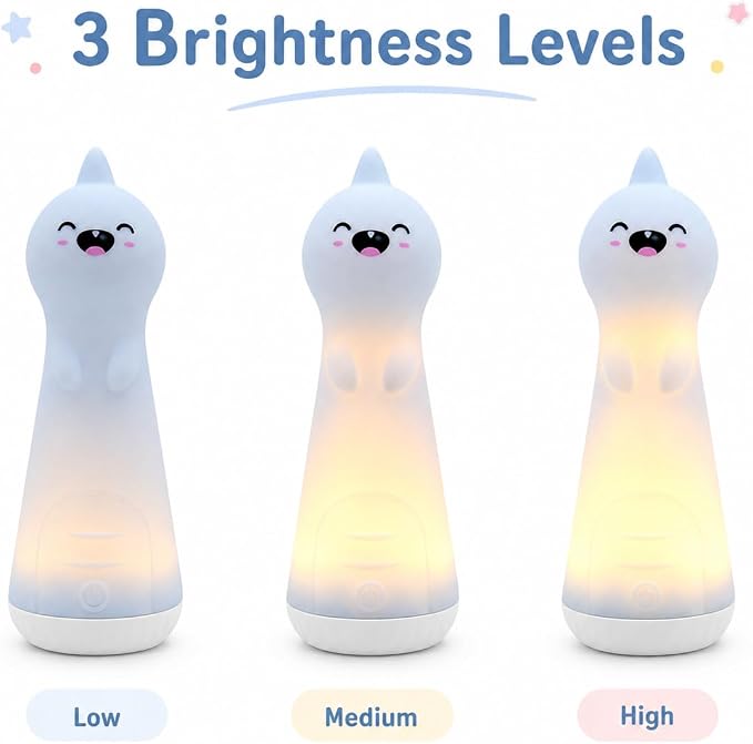 ShaArkMango Flashlight with Night Light for Kids Rechargeable LED Dimmable Nightlight Toddler Bed Room Glow in Dark Handheld Emergency Flashlight for Nursery Traveling Nighttime Use