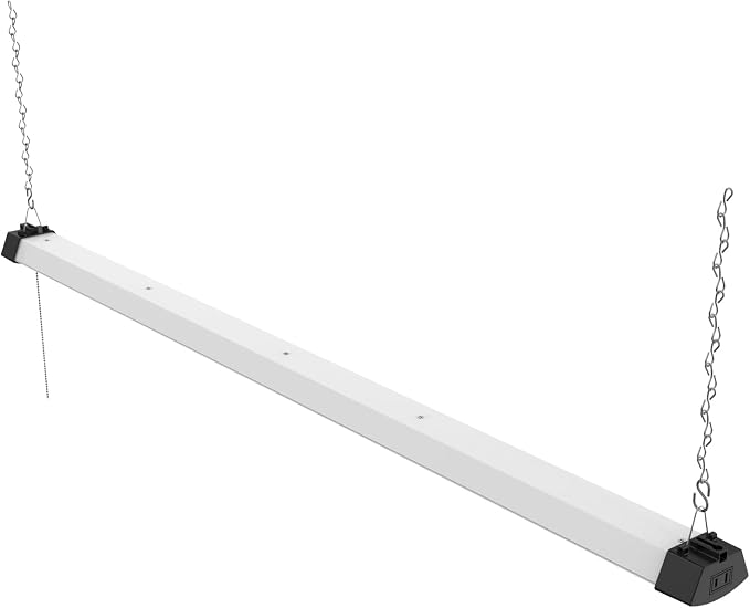4FT 40W Wraparound LED Shop Light Fixture with Pull Chain Daylight White 5000K for Garage Workshop Basement