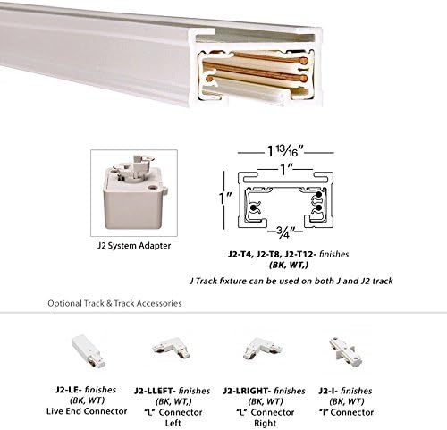 WAC Lighting J2-T8-BK 120VJ2 Track Two Circuit, Black