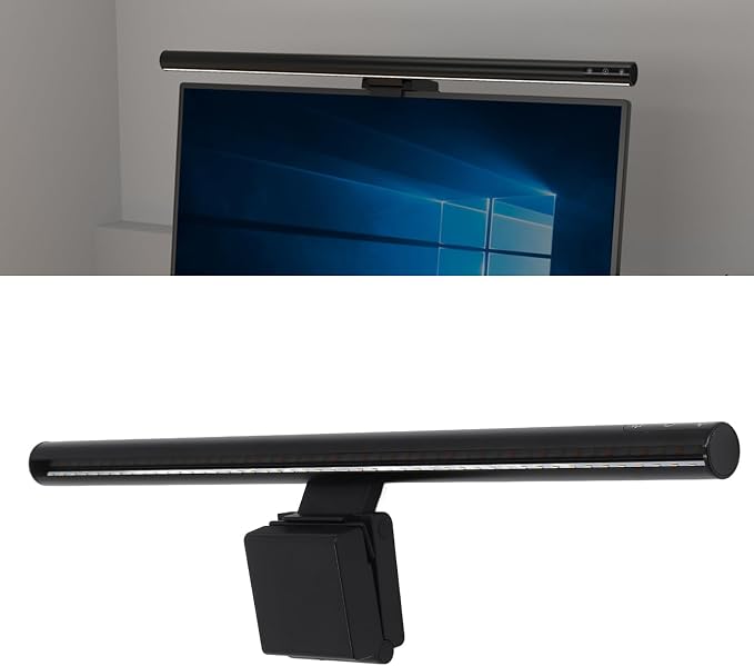 Monitor Light Bar Eye Caring USB Powered Computer Screen Light with 5 Color Temperatures & 3 Dimming Levels, Adjustable Clip for Flat and Curved Monitors up to 2 Inches (300SA5)