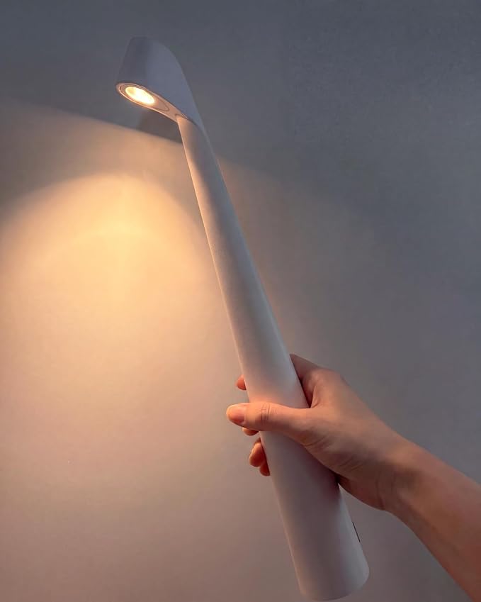 Cordless LED Table Lamp, 4000mAh Rechargeable Portable Desk Lamp, 3-Level Brightness, Bedside Night Light, Ambient Reading Light for Restaurant, Bedroom, Outdoor Camping, Night Light, White | 3-Level Brightness, Bedside Night Light, Ambient Reading Lig...