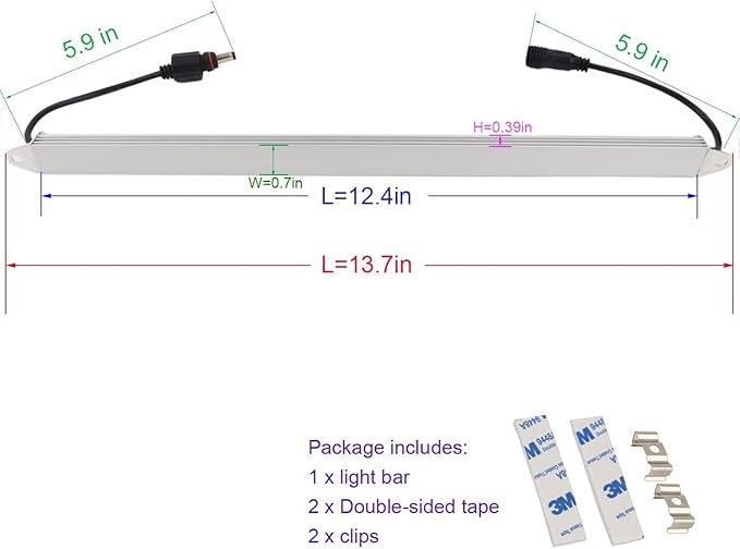 12" Blue 460nm LED Aquarium Fish Tank Light 18LEDs 5050 - Waterproof IP67 Aluminum Lighting 12V DC Grow Bar Light