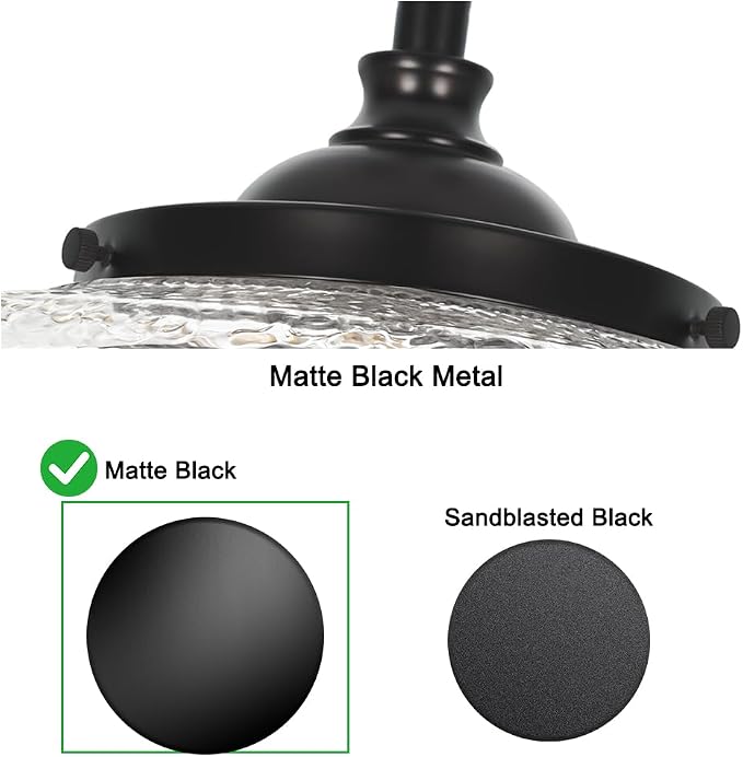 Black 3-Light Pendant Light with 12in Glass Shade, Farmhouse Pendant Lights Kitchen Island, Adjustable Hight & Angle Bathroom Pendant Ceiling Hanging Light Fixtures for Home Bedroom Hallway, 3*E12
