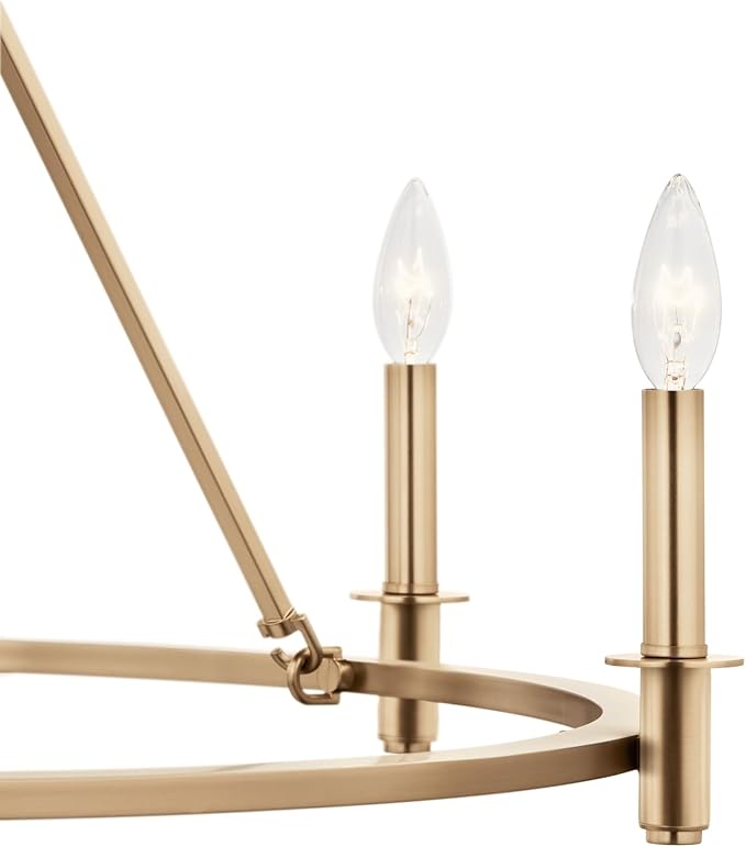 KICHLER Carrick 6-Light Chandelier, Updated Traditional Light in Polished Nickel, Sloped Ceiling Compatible, for Dining Room, Office or Bedroom (23.7" x 32.25"), 52705CPZ
