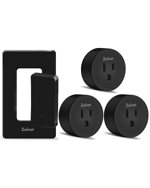 Black Remote Control Outlet, with 3 Plugs, 80-275V/15A/1500W | 300 ft, Buckle Design & Removable, No Wiring No WiFi, for Household Appliances, Christmas Tree, Lamps, Fans, Programmable