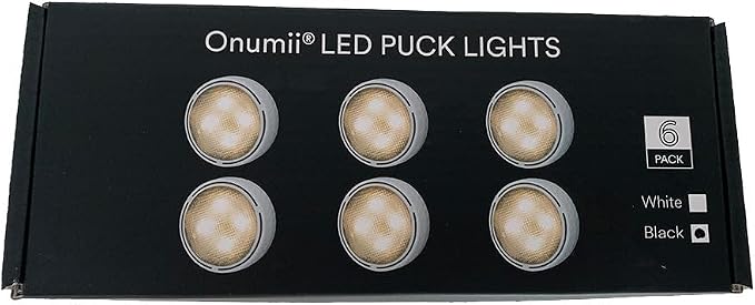 LED Puck Lights with Remote Battery Operated Under Cabinet Lighting Wireless Stick on Lights Color Changing Timer Tap Lights for Cabinets Shelves Closets Display Case - 6Pack Black