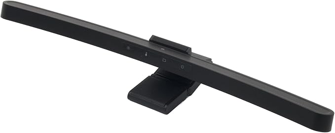 ScreenGlow Pro 17.72' Curved Monitor Lamp: Modern, 3000K~6500K CCT Adjustable, Dimmable, 5W LED, Eye Protection, Space Saving, Includes Mini Remote & USB C Cable, for Laptop, Keyboard