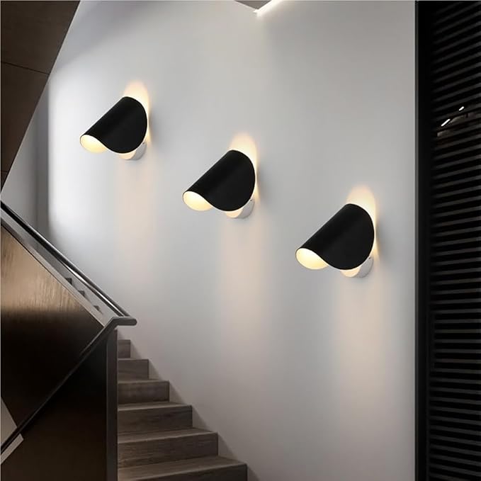 Modern Metal Vanity Wall Mount Light Fixtures Creative Rotatable Hallway Wall Lamps & Sconces G4 Warm Light Mirror Bedroom Wall Sconces for Bedroom Bedside Headboard Living Room T-155(Negro)