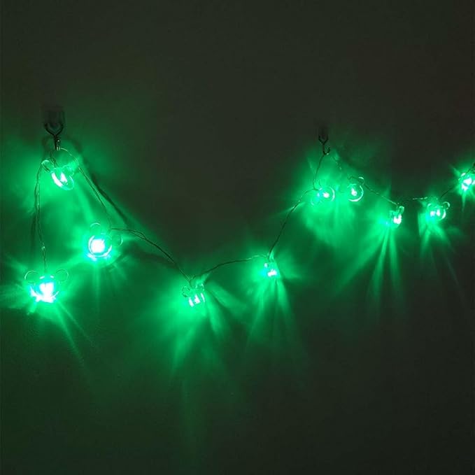 1.65m 10LEDs Decorative Cartoon Animal Mouse Night Mood Light Romantic Lamp for Home Indoor Bedroom Party Festival Décor (Green)