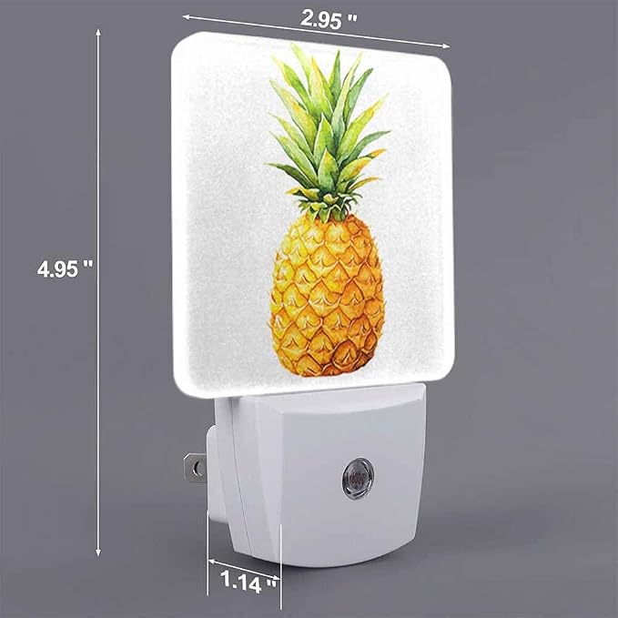 Pineapple Night Light Plug-into Wall Yellow Nightlight Lamp with Dusk to Dawn Sensor, Led Lamp 0.5W Energy Efficient for Home Decor