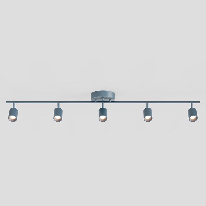 Shura Deep Navy 5-Light Track Light with Rotatable Heads, Integrated LED Bulbs, 4 ft. Track Lighting Kit, 3000k, 2450 Lumens