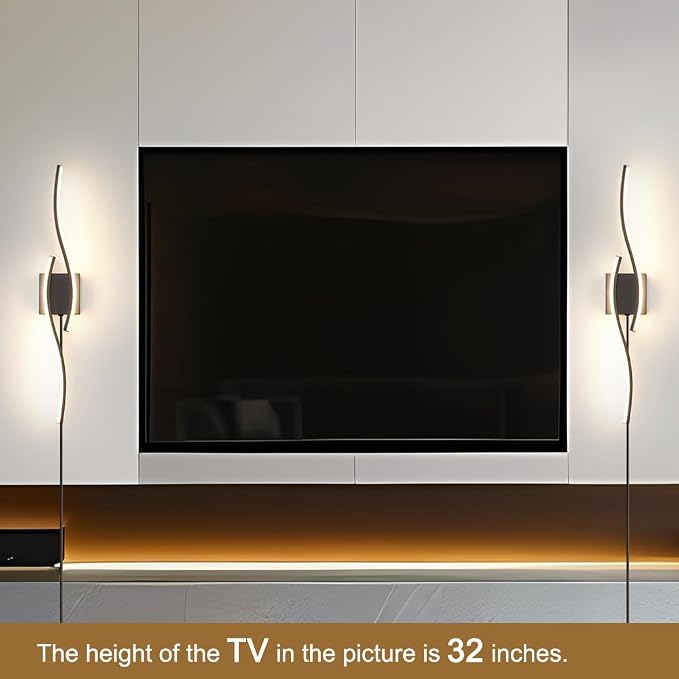 Plug in Wall Sconces Set of 2, Modern Plug in Sconce with Remote, Dimmable LED Wall Light, Wall Lamps with Plug in Cord for TV Wall Sconces, Black Sconce Lighting for Living Room, Hallway, Bedroom