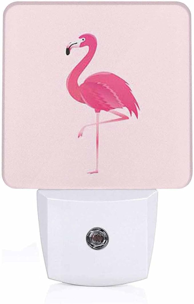 LED Night Light,Romantic Pink Flamingo LED Night Light Plug into Wall with Dusk to Dawn Light Sensor White Energy Efficient Nightlight for Bedroom Bathroom Hallway Living Room Kitchen